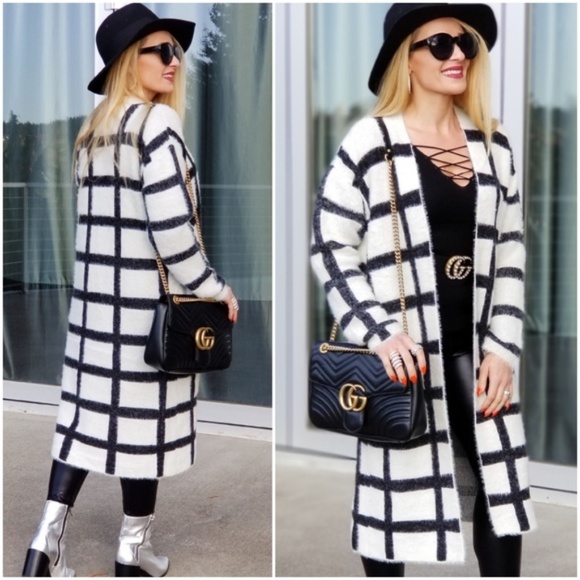 🔥 BACK IN LAVINIA Grid Print Long Sleeve Cardigan - Picture 2 of 5